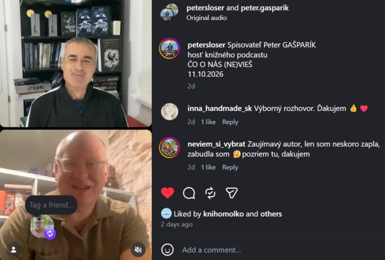 Peter Gašparík v literárnom podcaste Petra Šlosera Čo o mne (ne)vieš